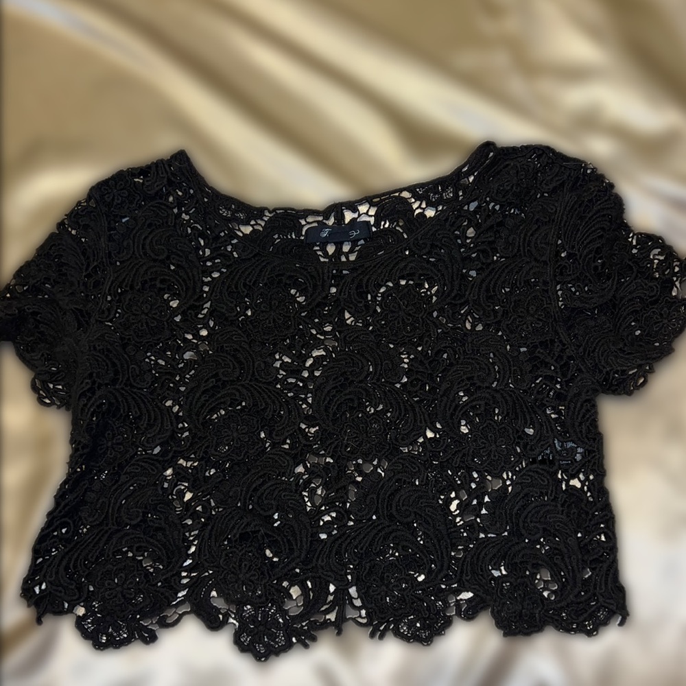 Forever 21 Black Crochet Crop Top